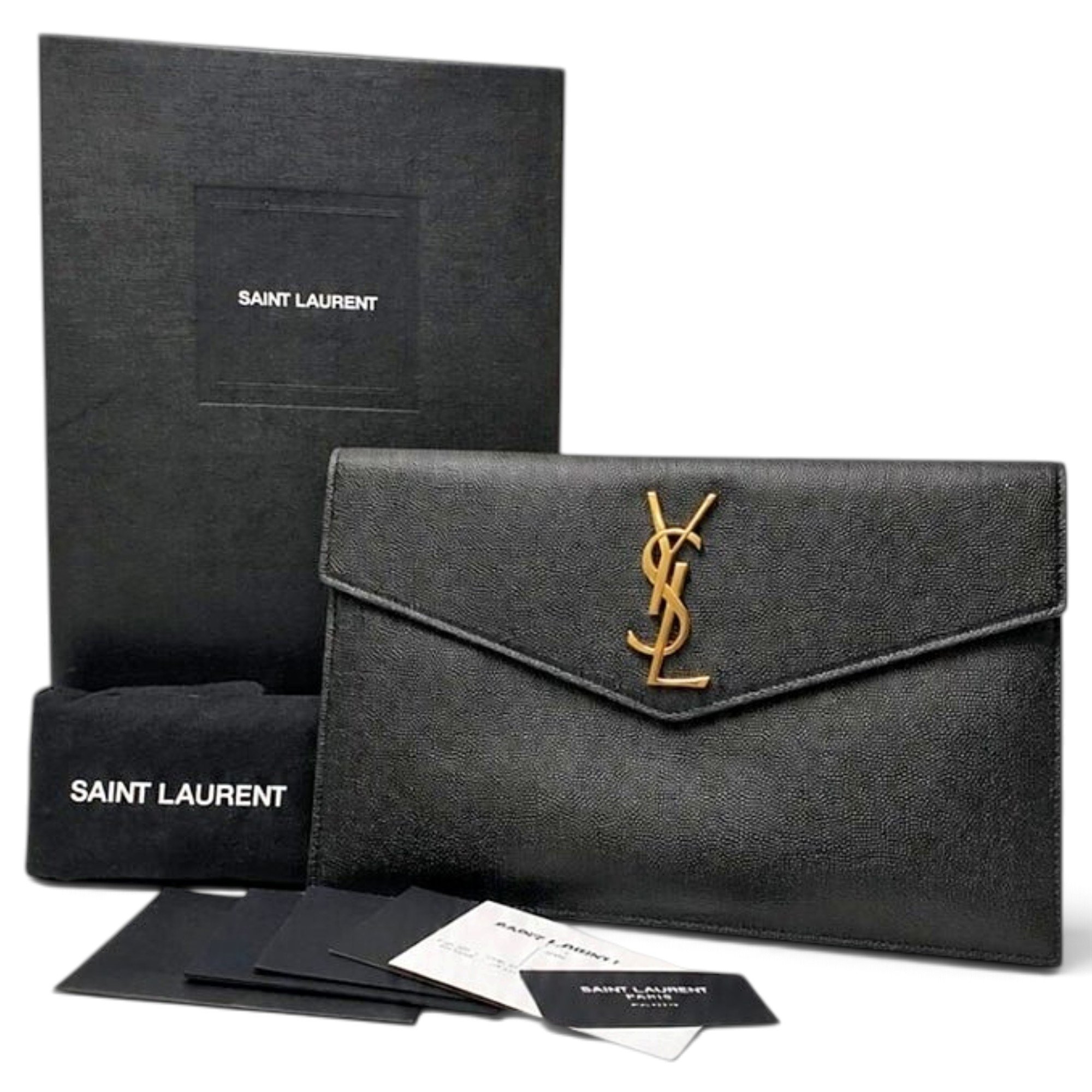 Leather clutch bag