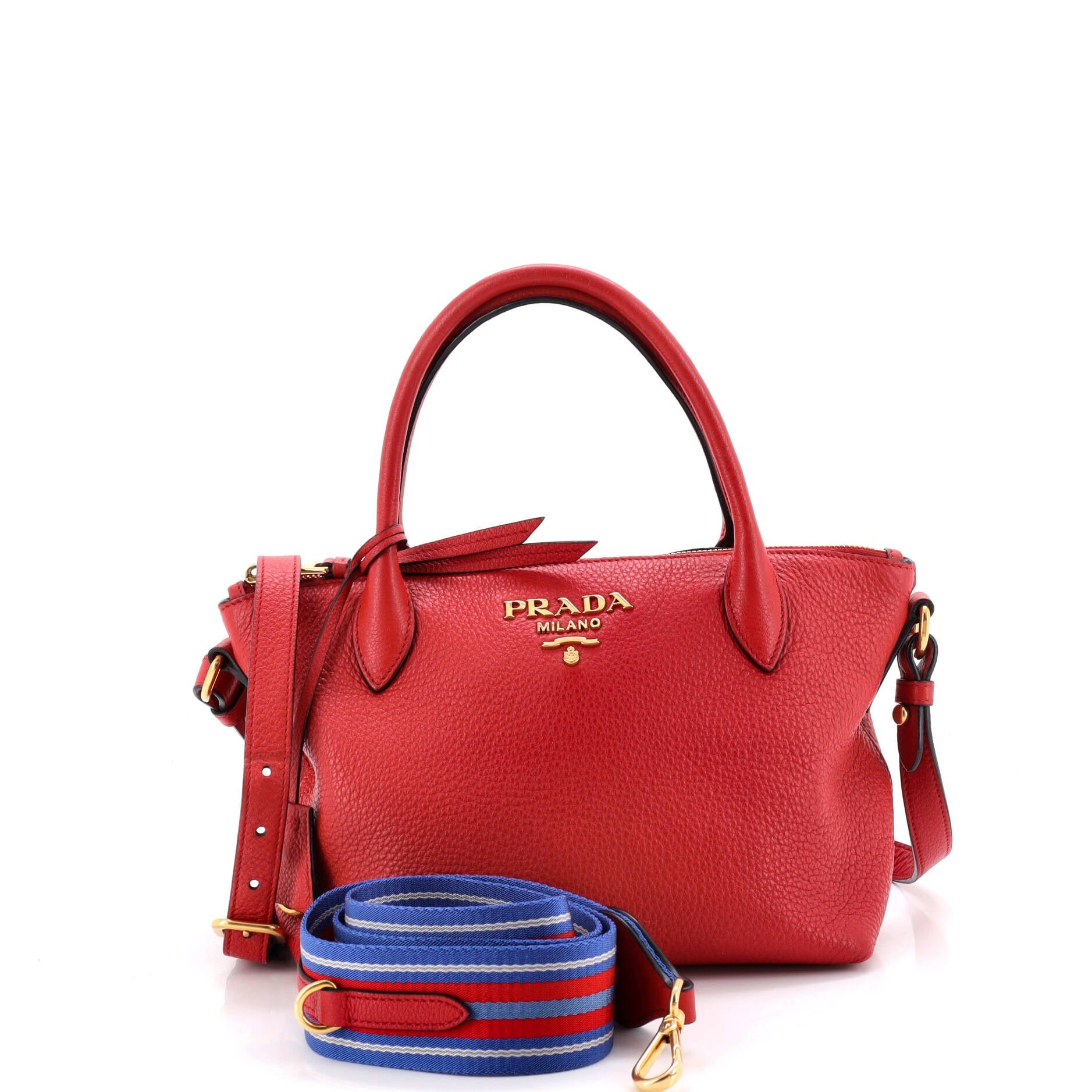 Dual Strap Zip Tote Vitello Daino Mini