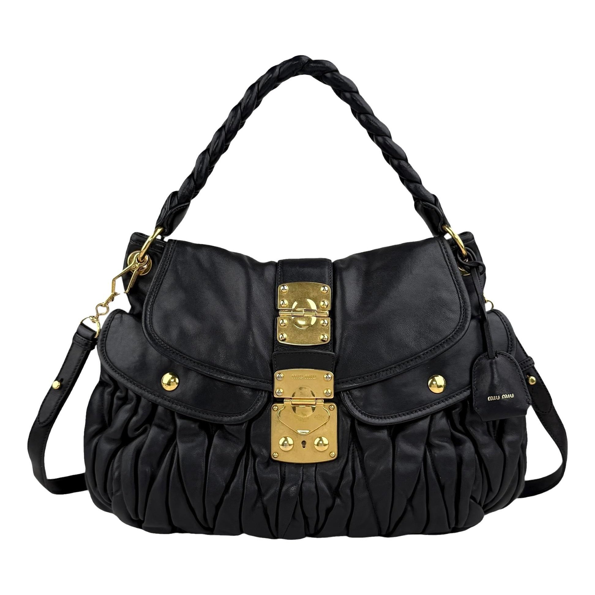 Coffer leather handbag