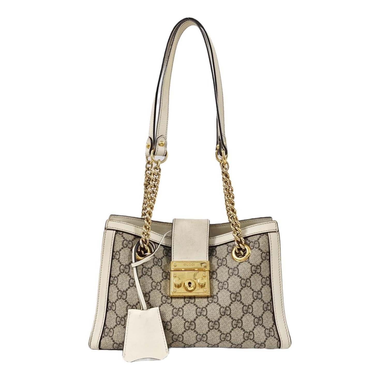 Padlock leather handbag