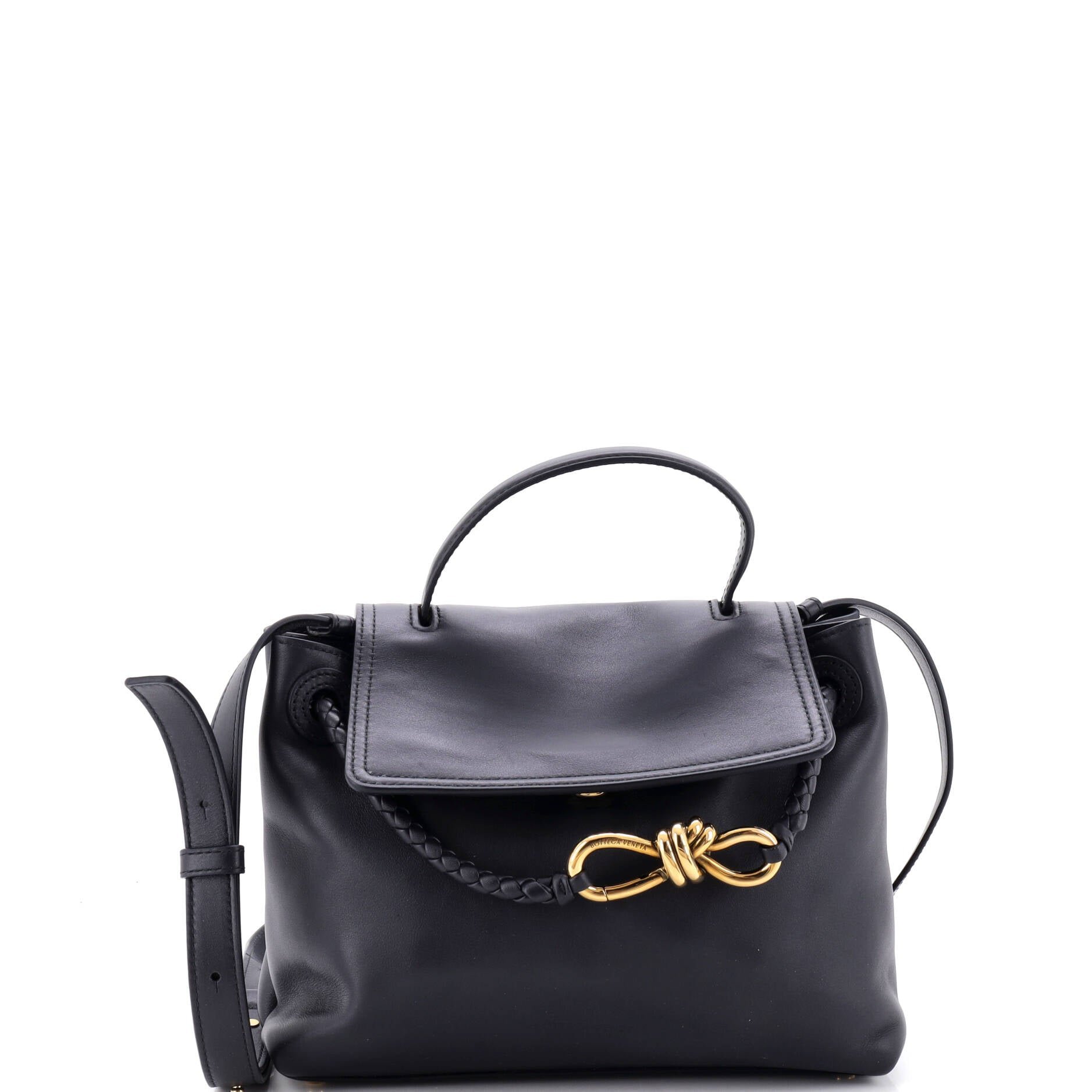 Ciao Ciao Top Handle Bag Leather with Intrecciato Detail Small