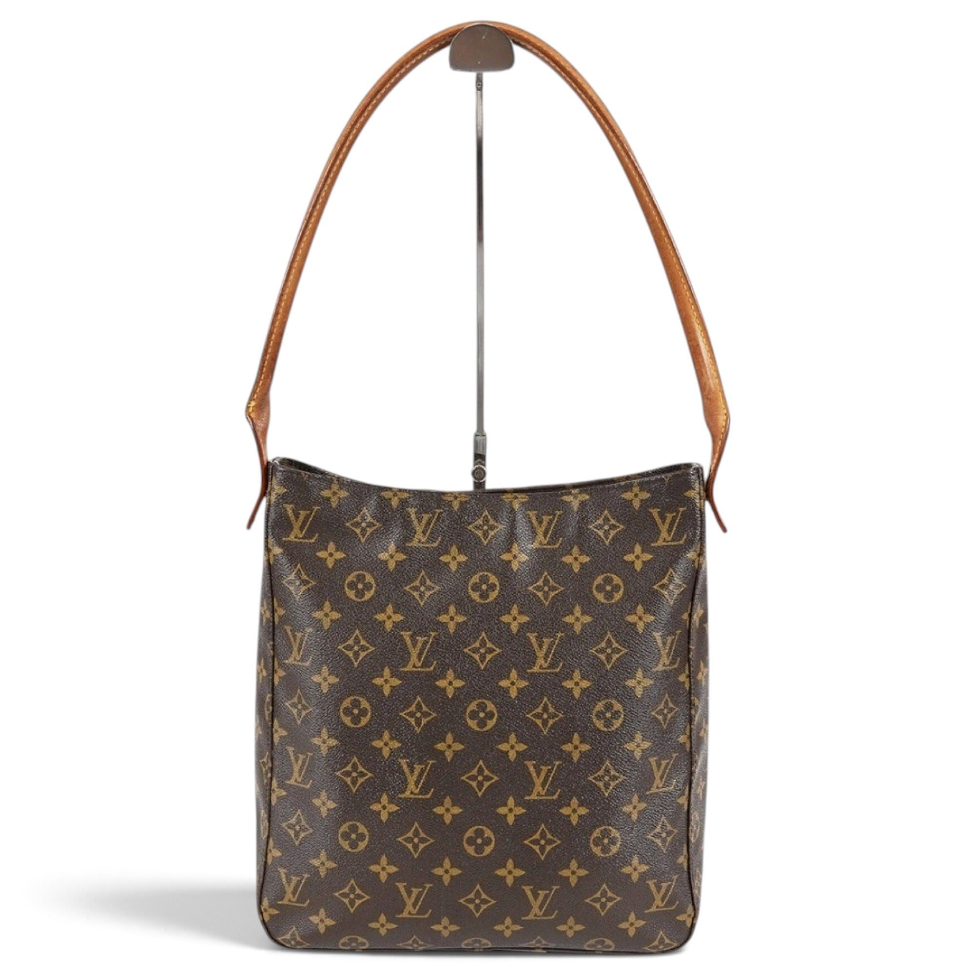 Looping leather handbag