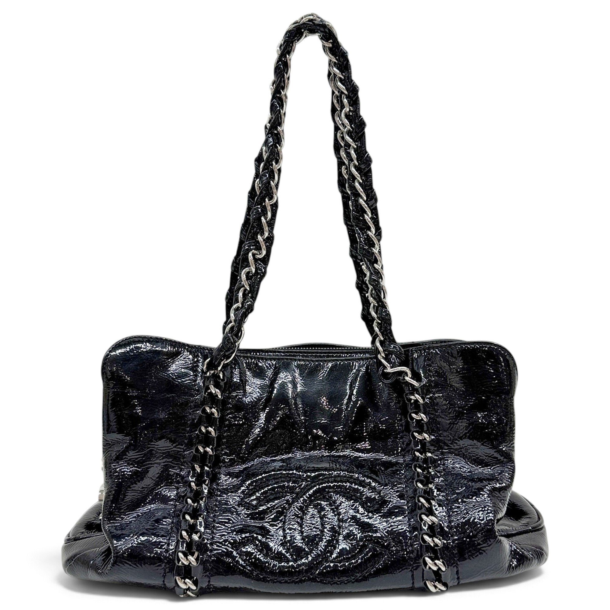 Coco Luxe patent leather handbag