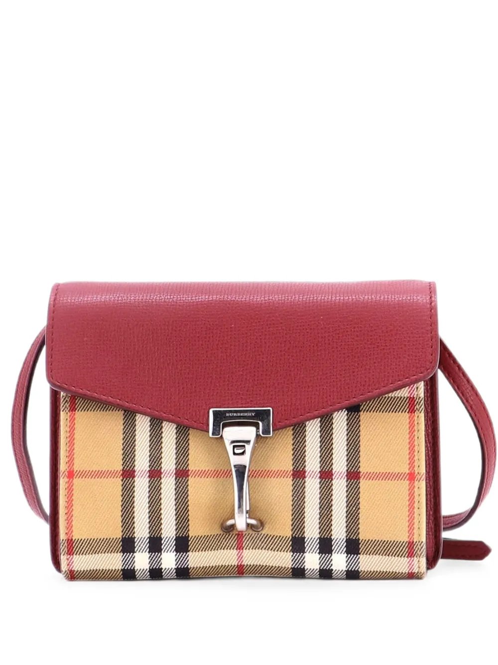 Macken Leather and Vintage Check Canvas Baby crossbody bag