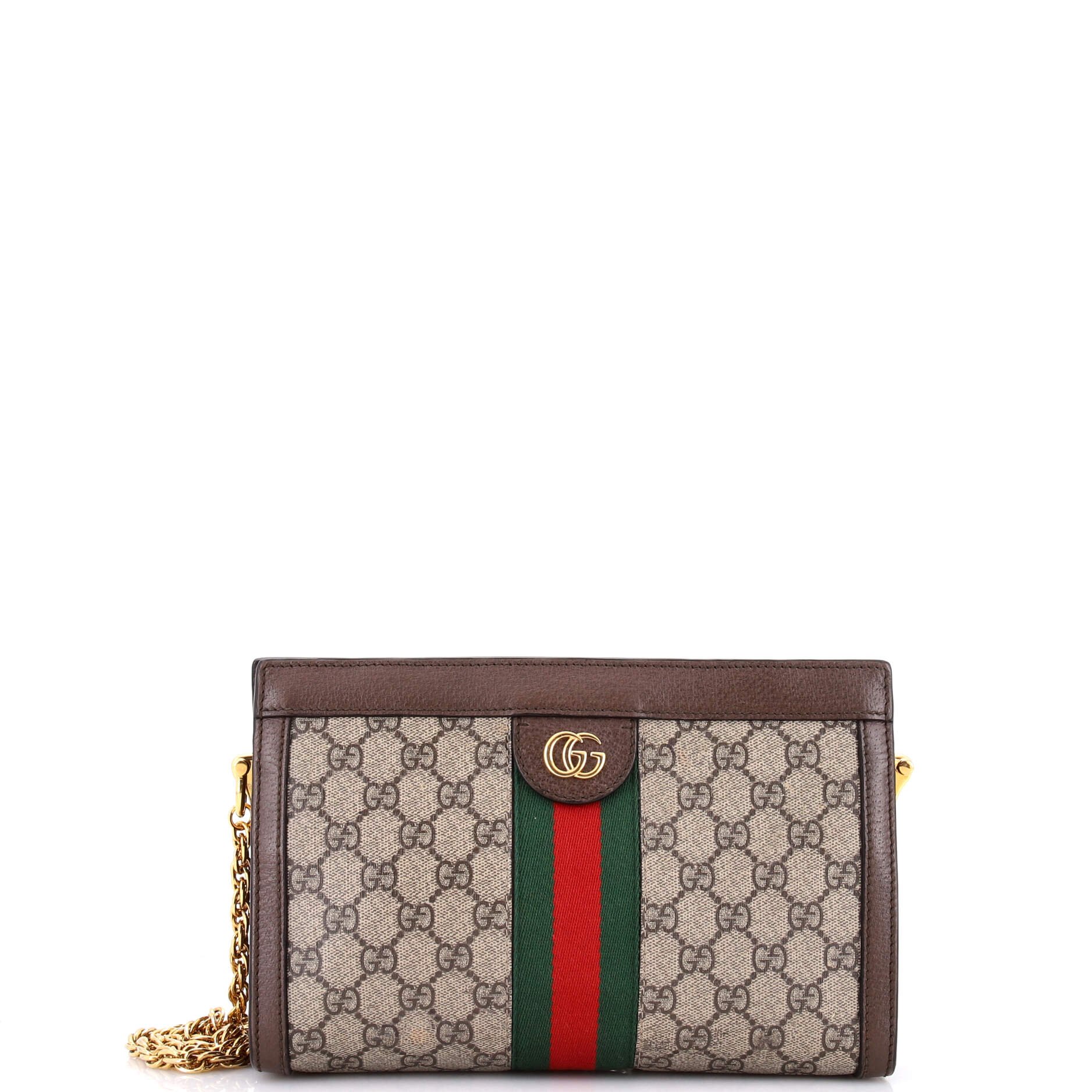 Ophidia Chain Shoulder Bag GG Coated Canvas Small