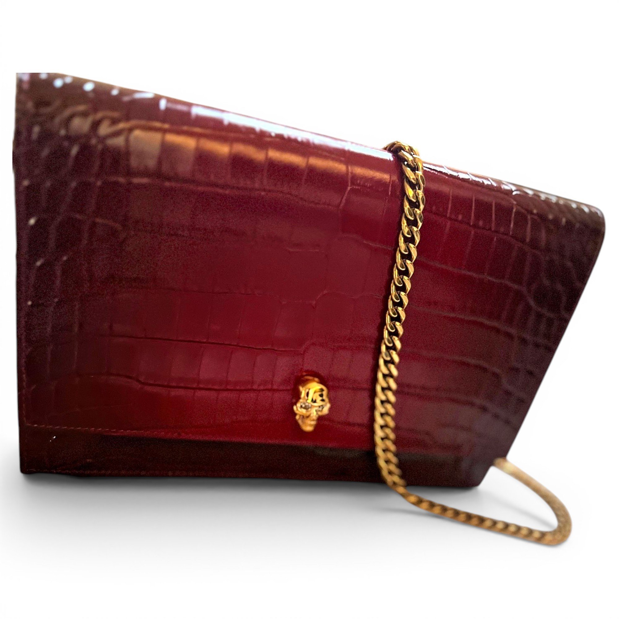 Skull leather handbag