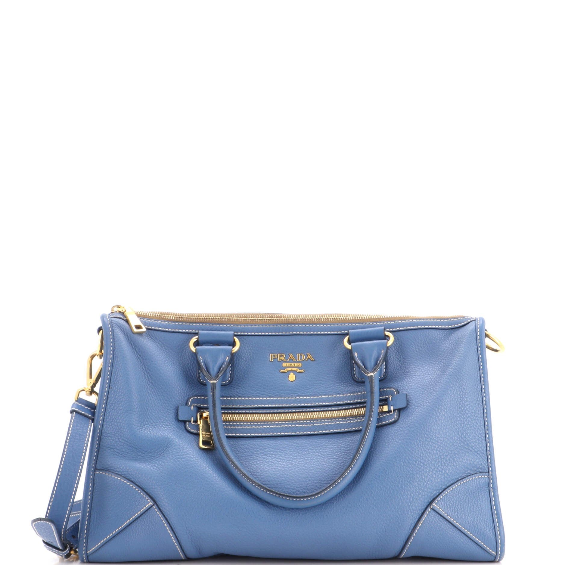 Front Zip Convertible Satchel Vitello Phenix Medium
