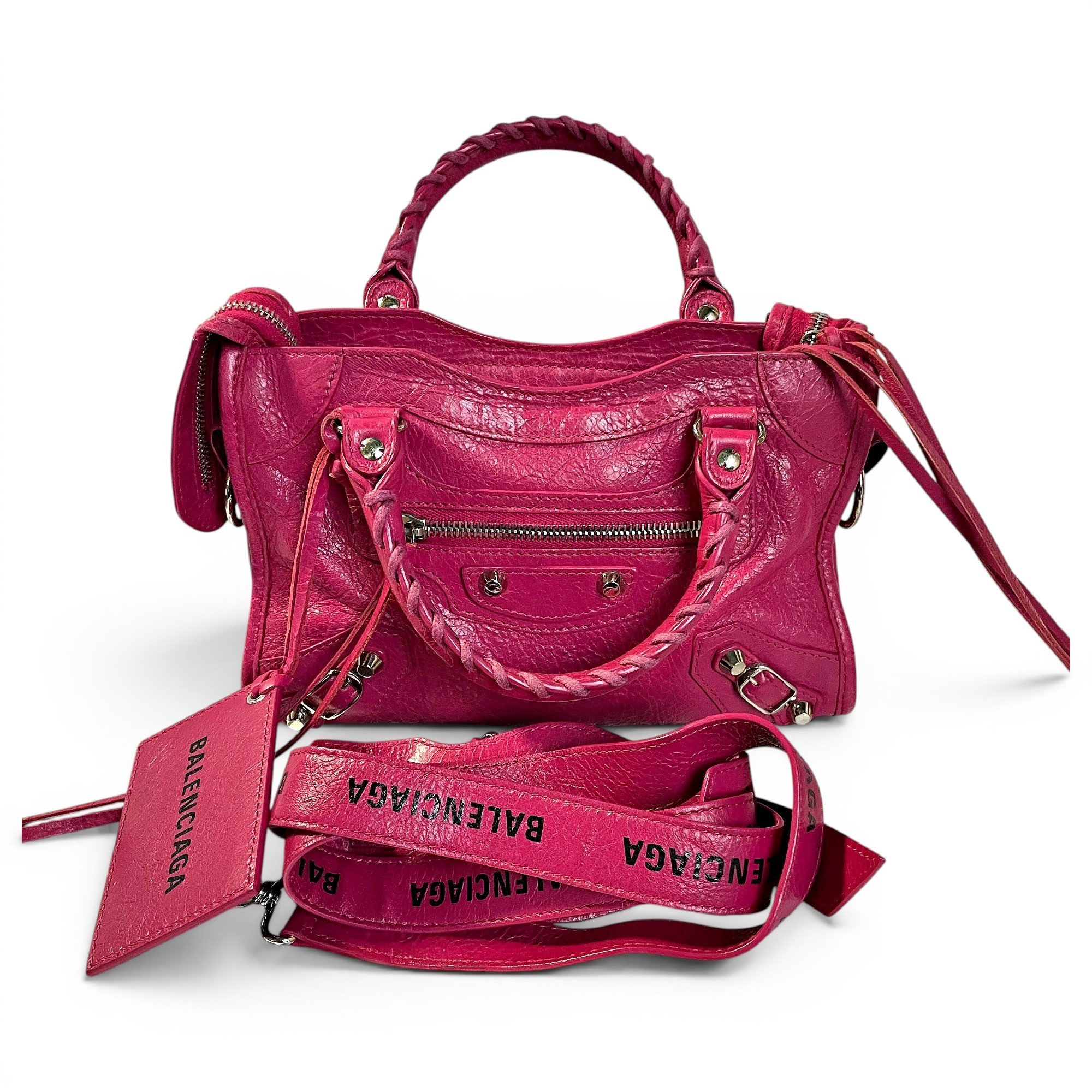 City leather handbag