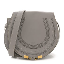 Chloe Calfskin Mini Marcie Round Crossbody Bag Cashmere Grey