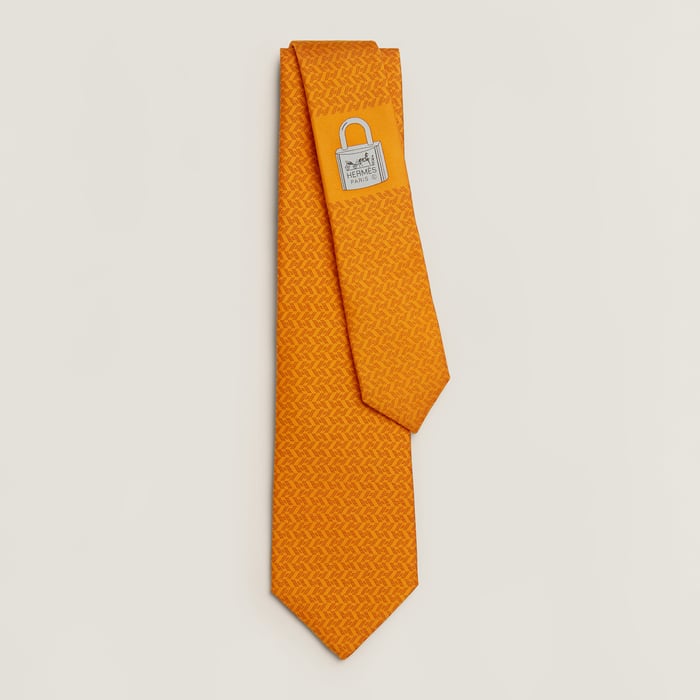 Orange H Oblique Tie