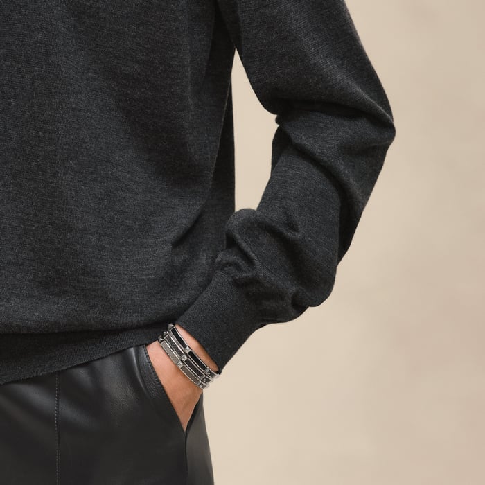 Gris Volcanique Cashmere Long-sleeve Sweater
