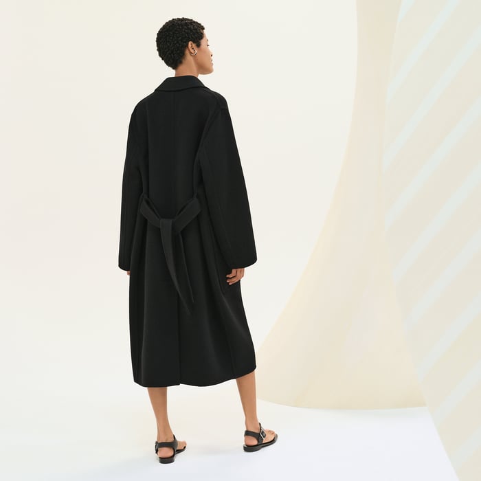 Noir Cashmere Wrap Coat