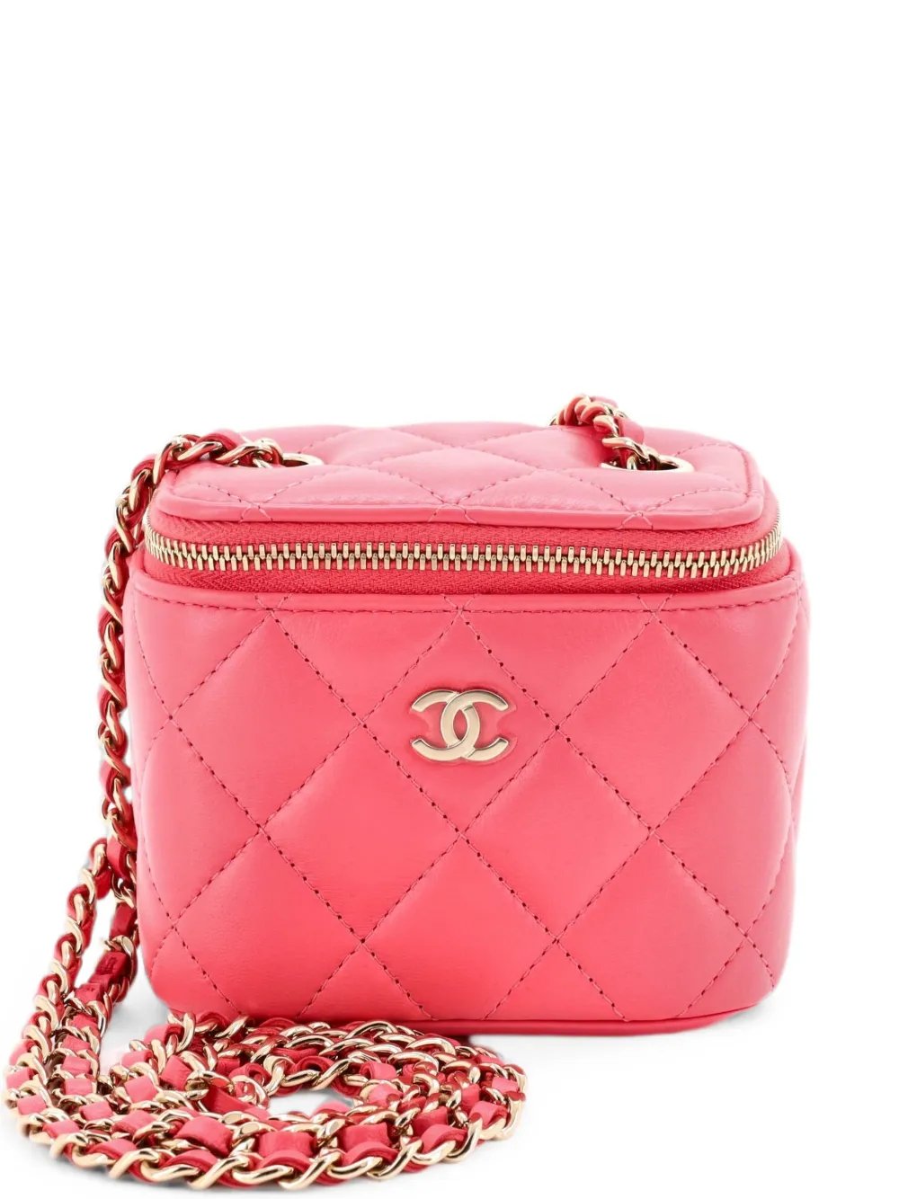 Classic Vanity Case with Chain Quilted Lambskin Mini crossbody bag