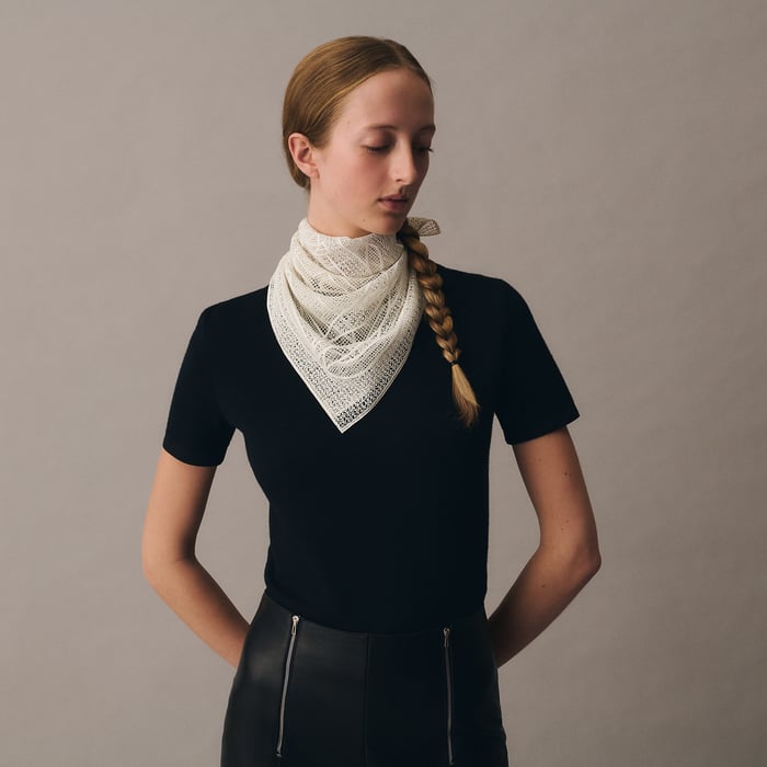 Ivoire Guipure Quadrige Scarf 60