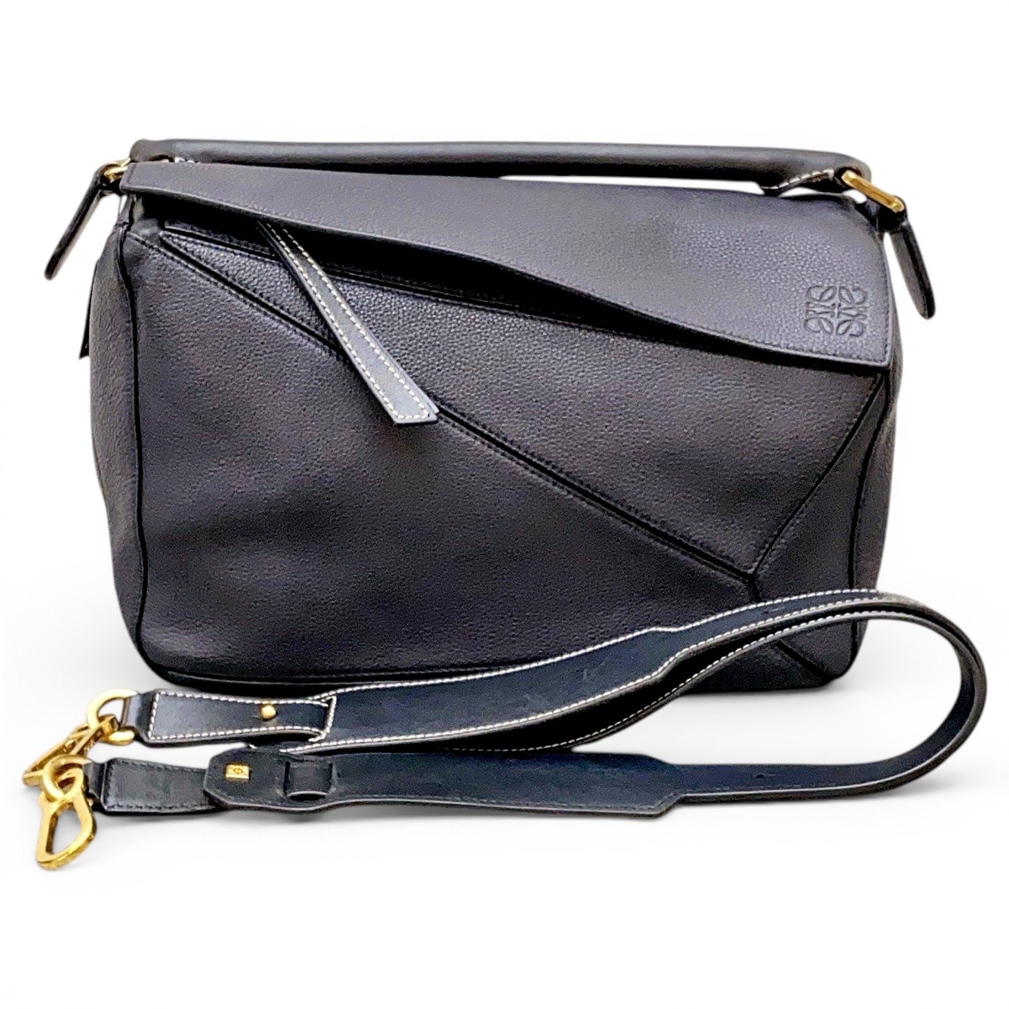 Puzzle leather handbag