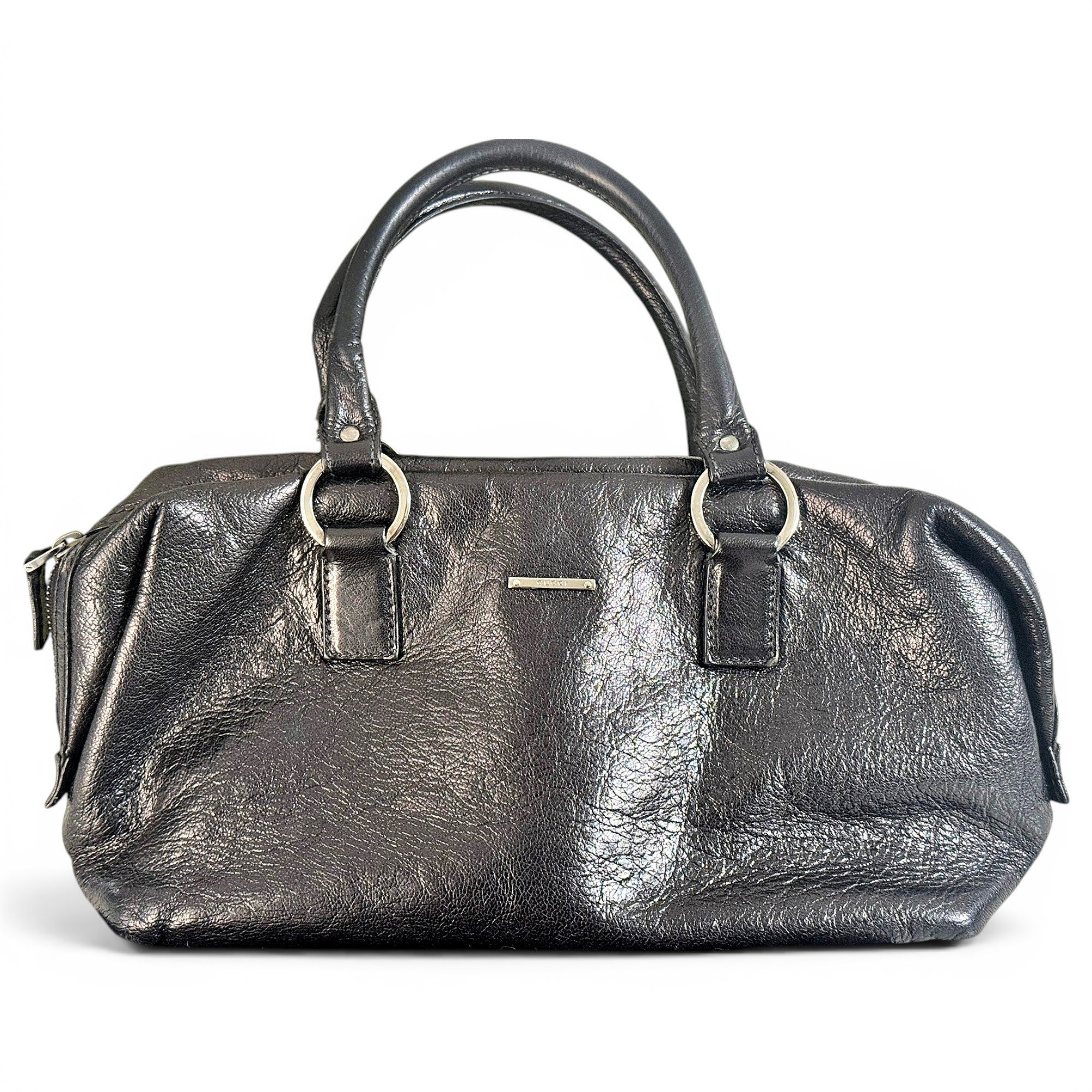 Boston leather handbag
