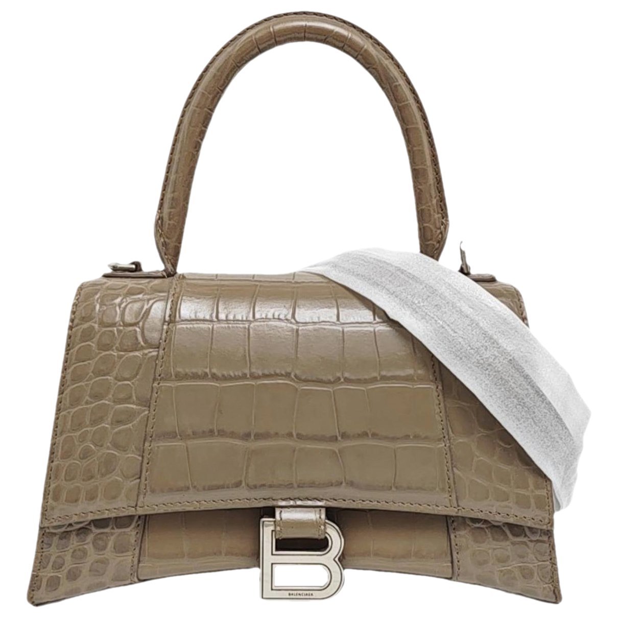 Hourglass leather handbag