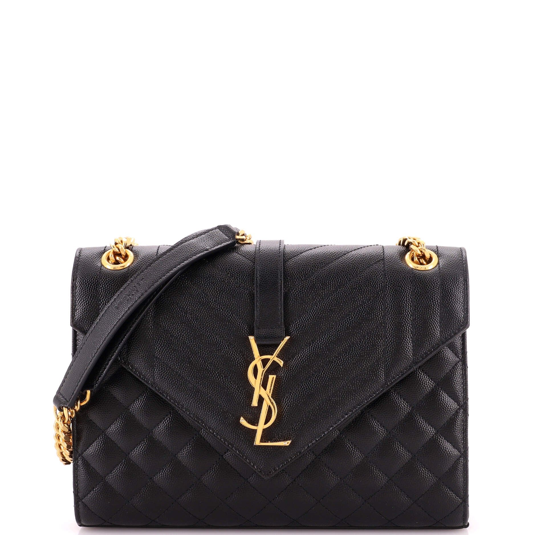Classic Monogram Envelope Satchel Mixed Matelasse Leather Medium