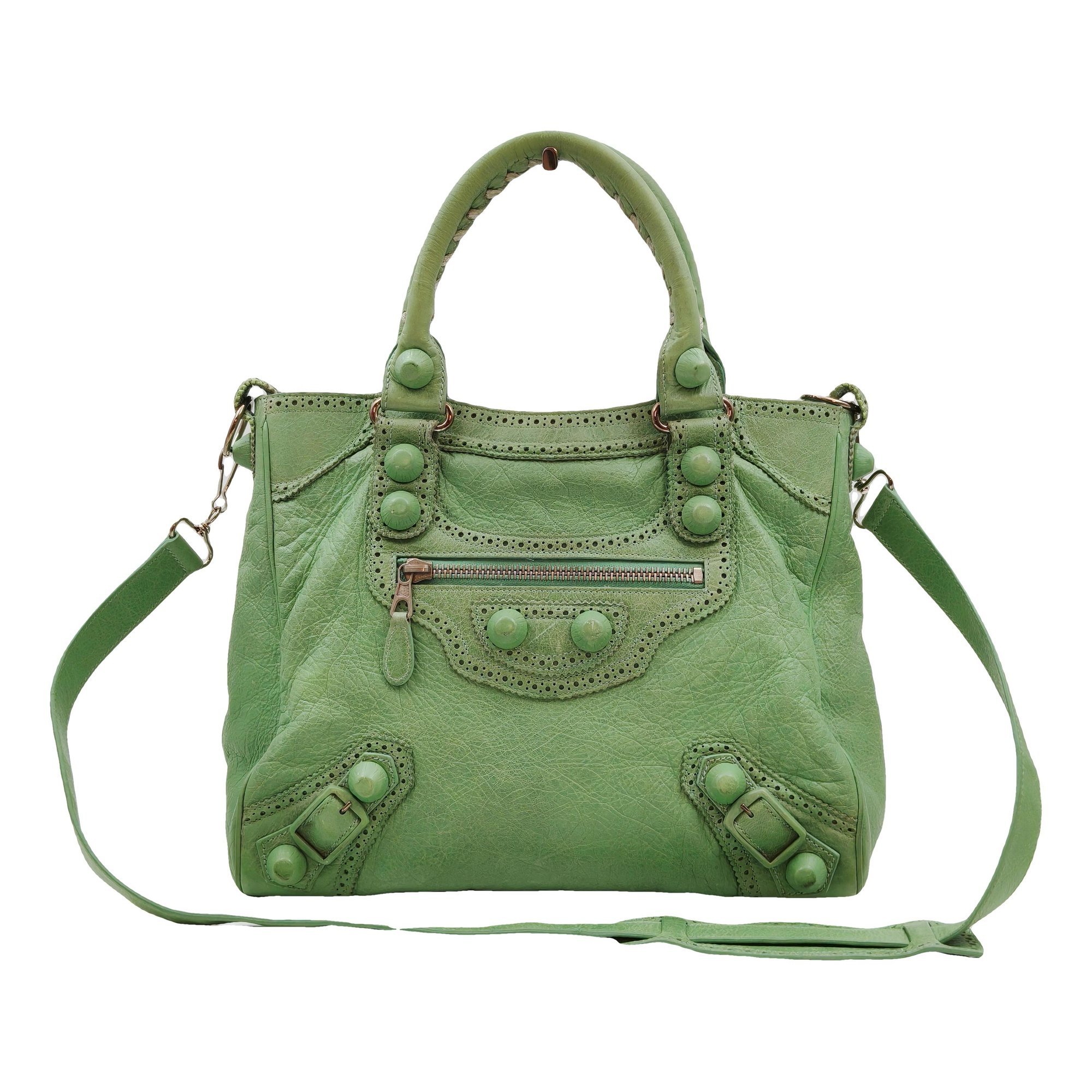 City leather handbag