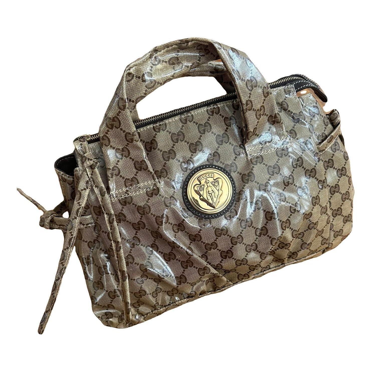 D-Ring patent leather handbag