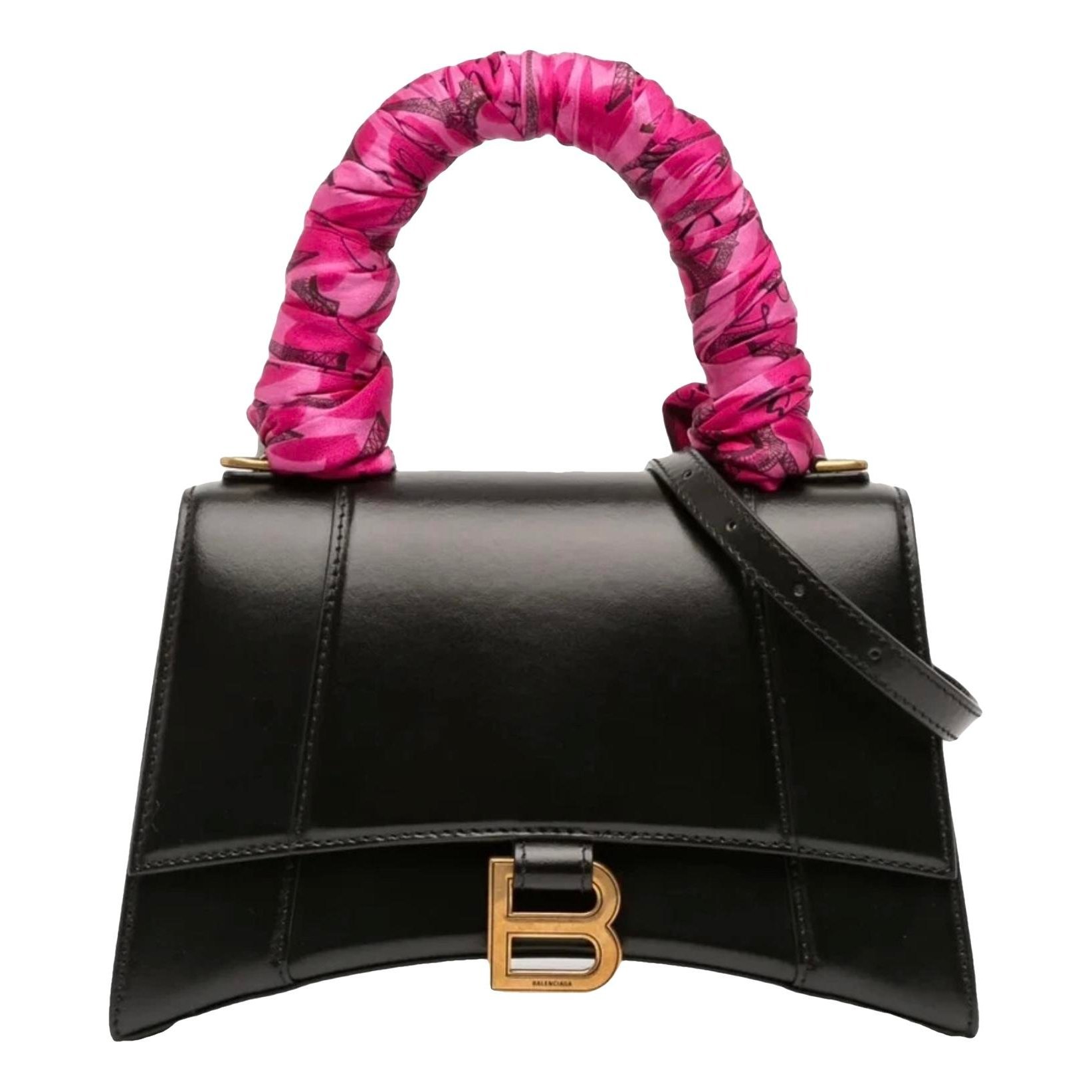 Hourglass leather crossbody bag