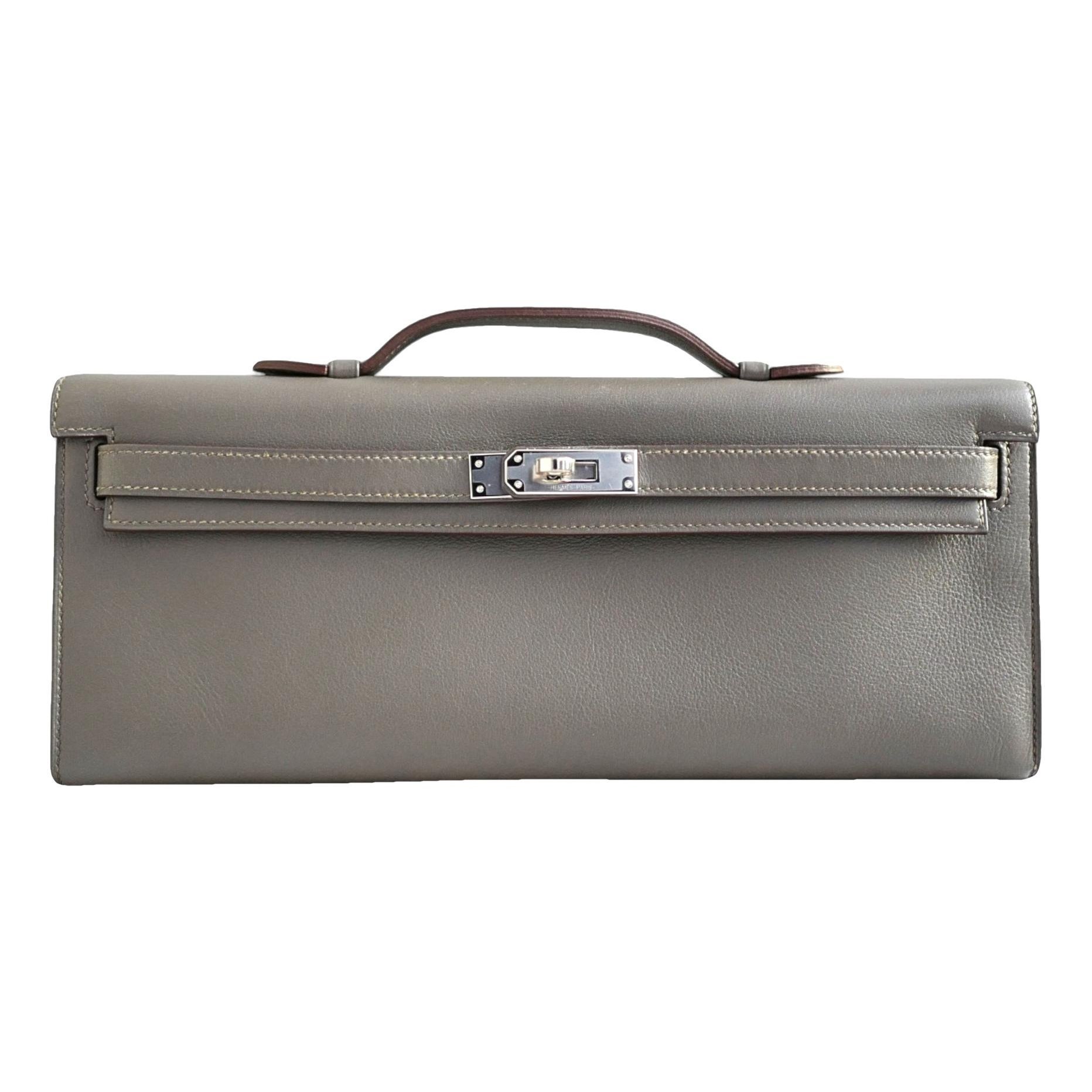 Hermes Kelly Handbag Etain Swift Leather 2012