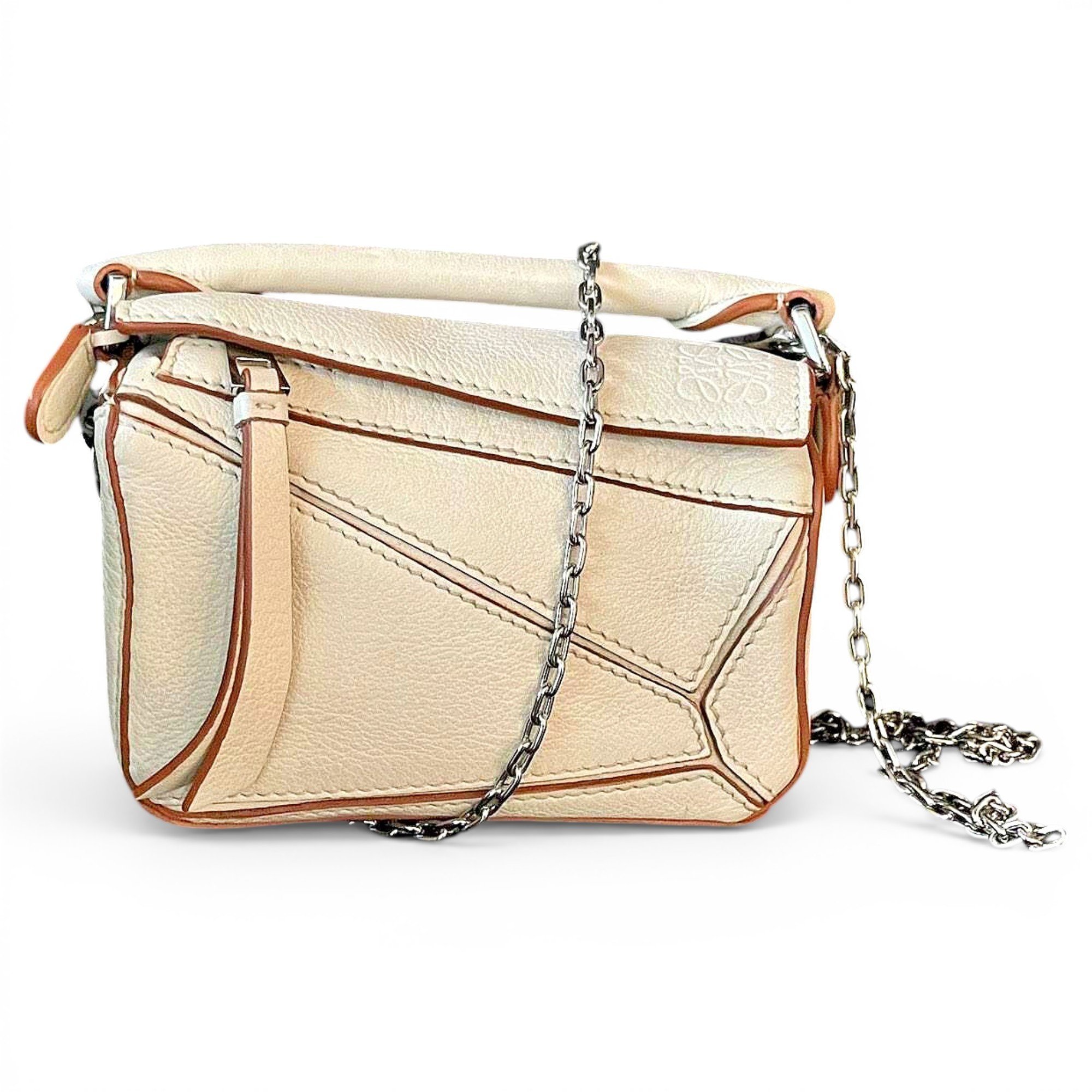 Puzzle leather handbag