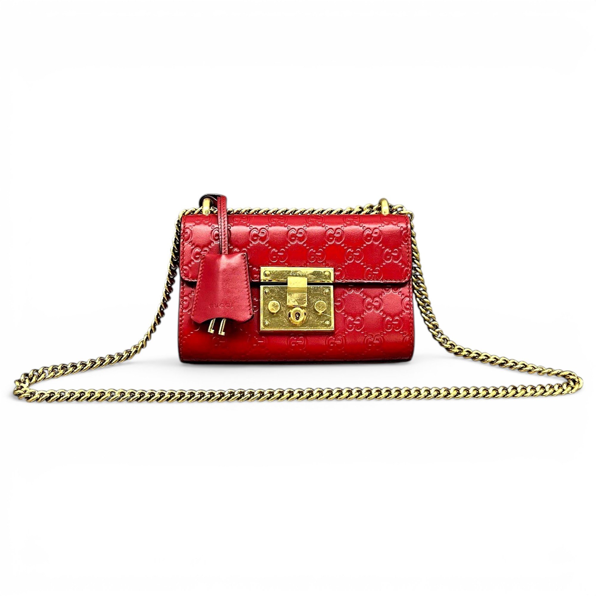 Padlock leather handbag