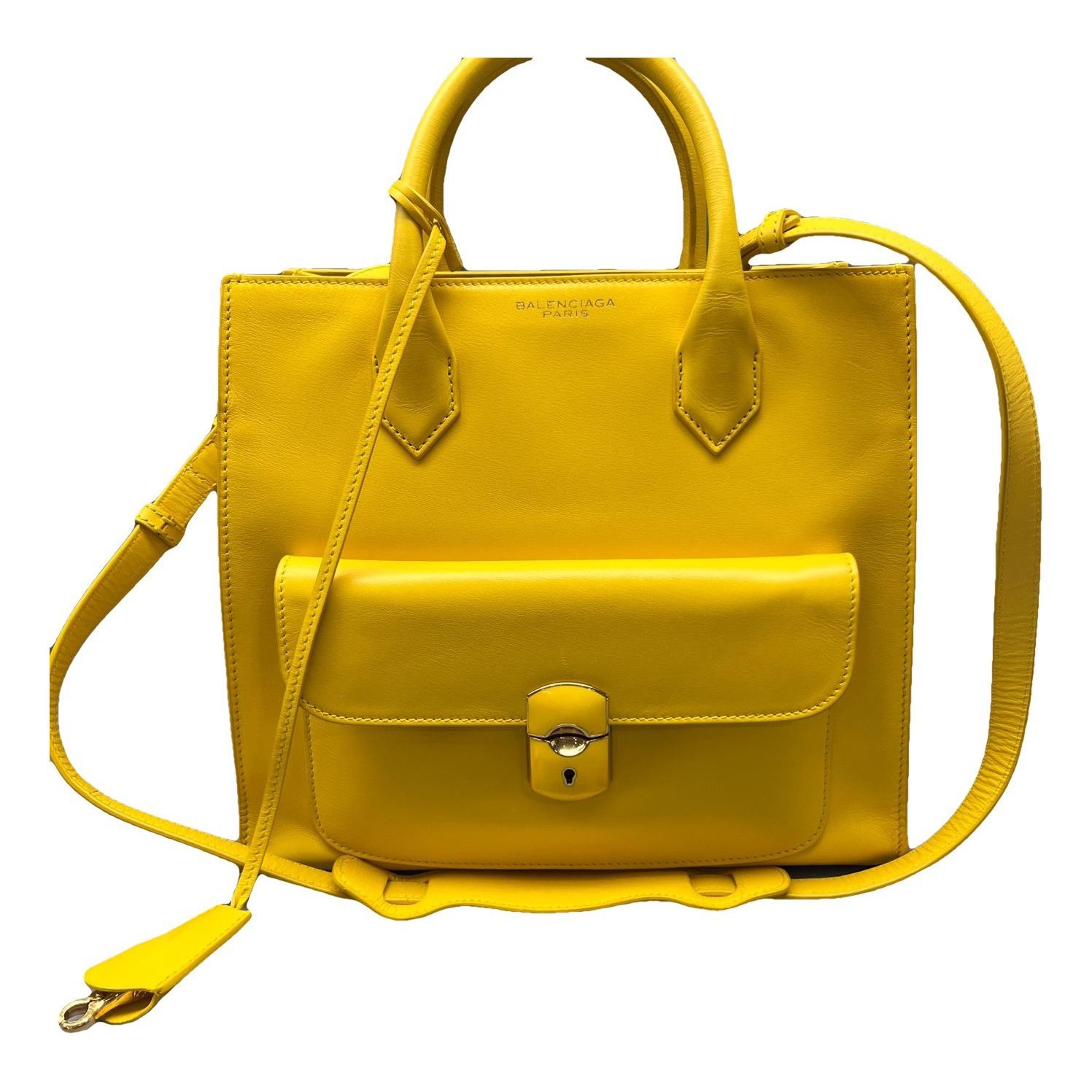 Padlock leather handbag