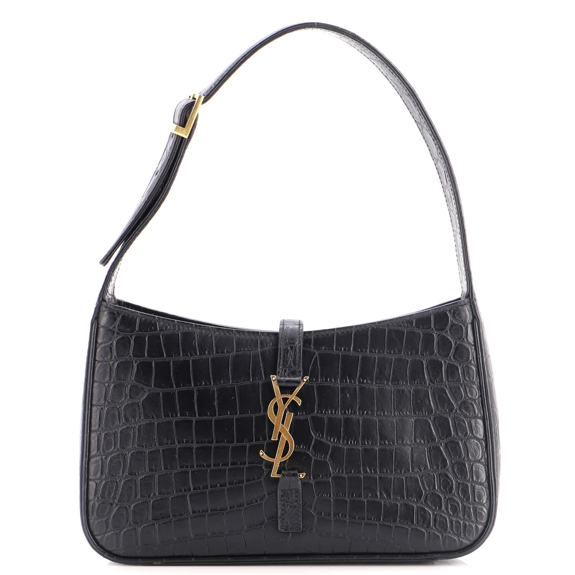 Le 5 a 7 Hobo Crocodile Embossed Leather Small