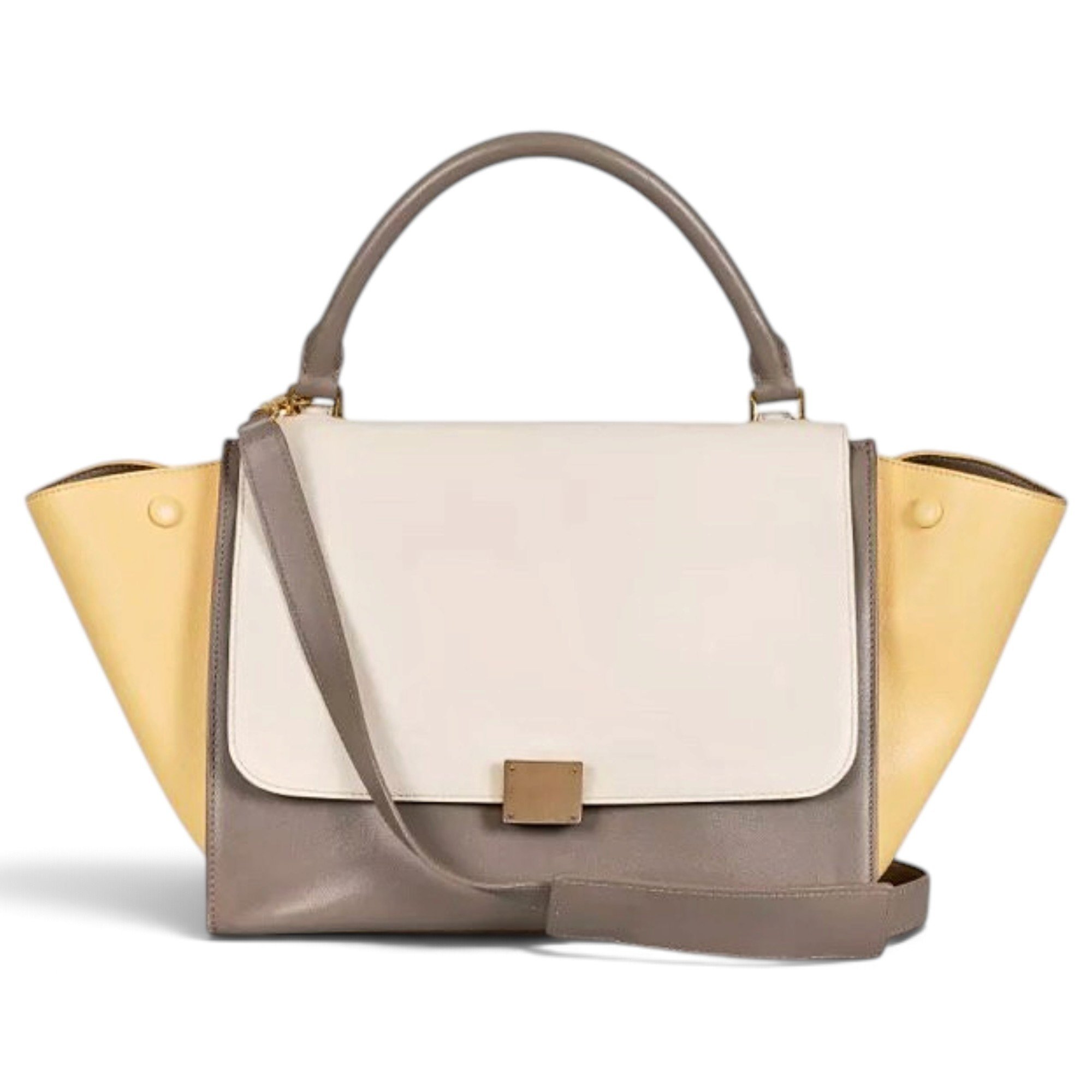 Trapèze leather handbag