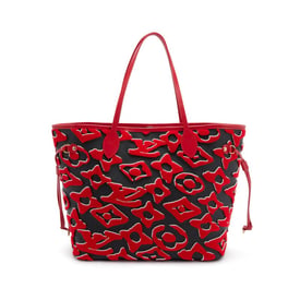 Louis Vuitton Red, White, and Black Tufted Monogram Canvas LVxUF Neverfull MM Gold Hardware, 2020