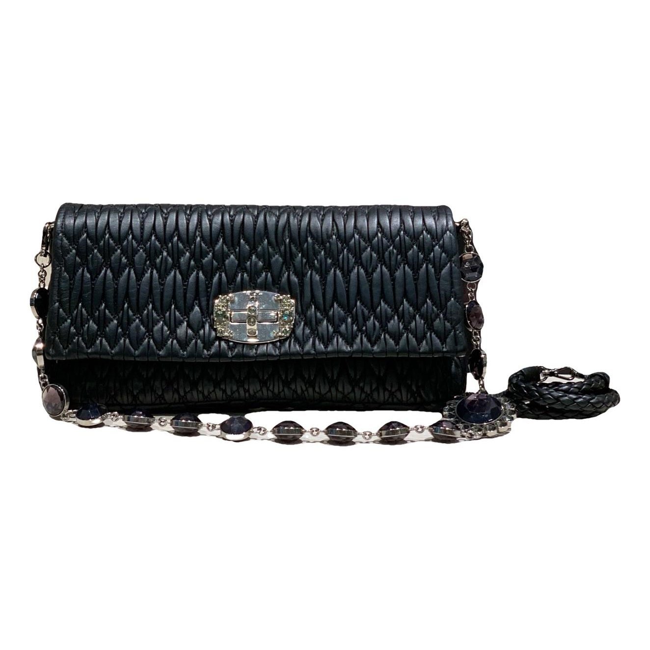 Miu Crystal leather handbag