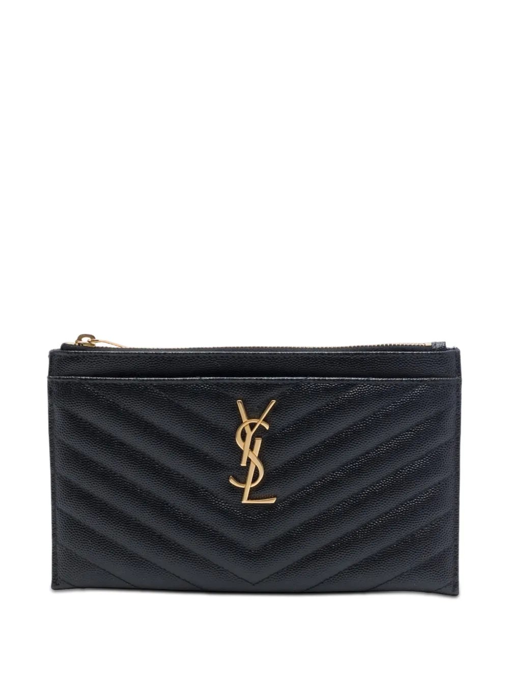 2019 Chevron Grain De Poudre Monogram Bill Pouch clutch bag