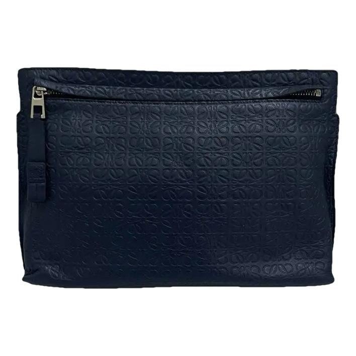 T Pouch leather clutch bag