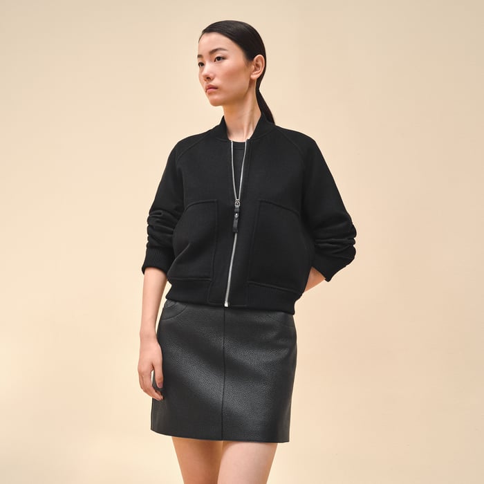 Noir Cashmere Bomber Jacket