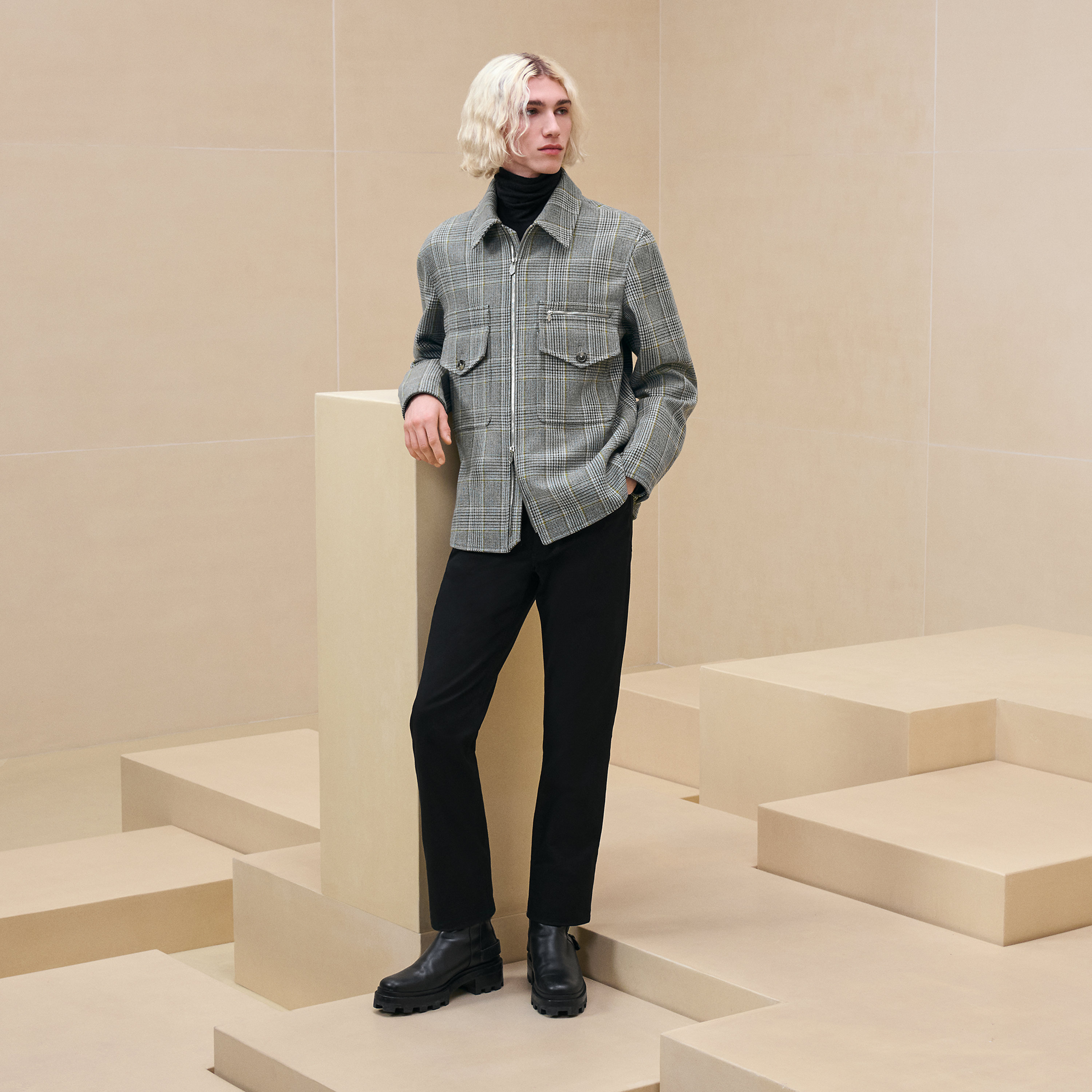 "Prince of Wales surligne" overshirt