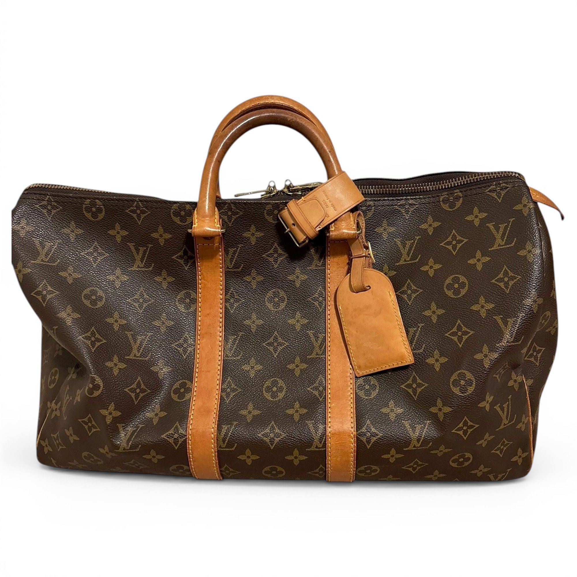 Keepall leather travel bag