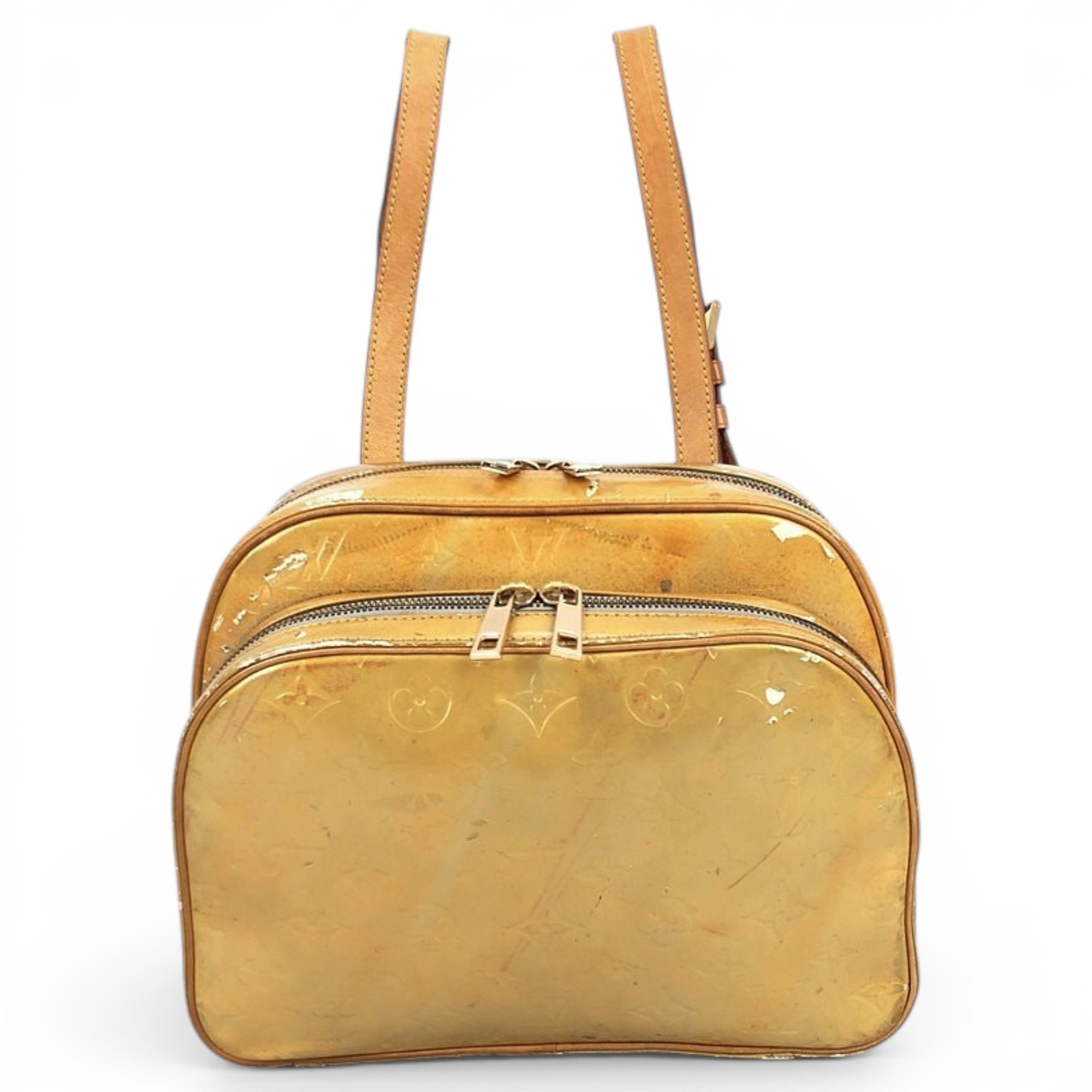 Patent leather backpack