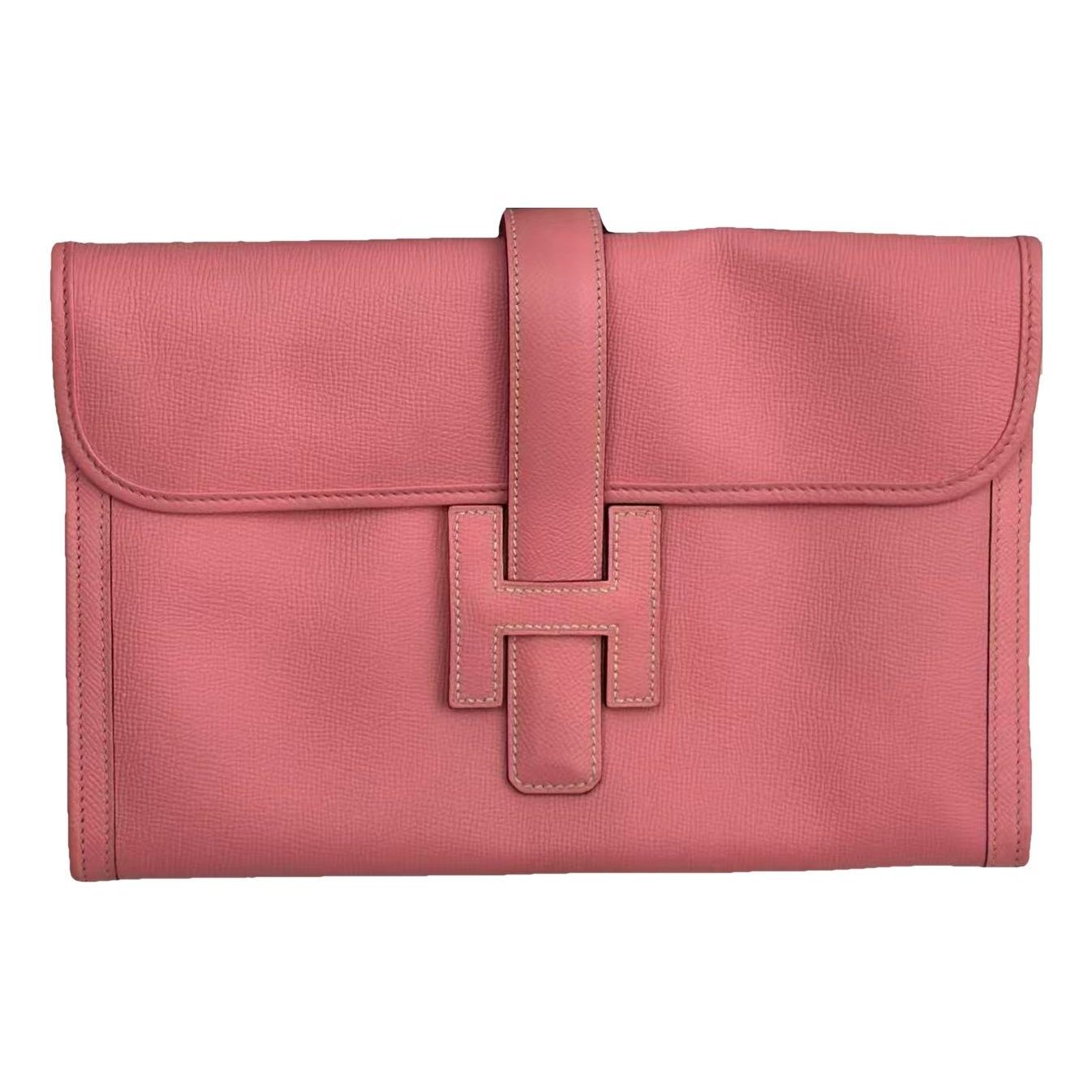 Hermes Jige Elan Handbag Rose Azalee Epsom Leather