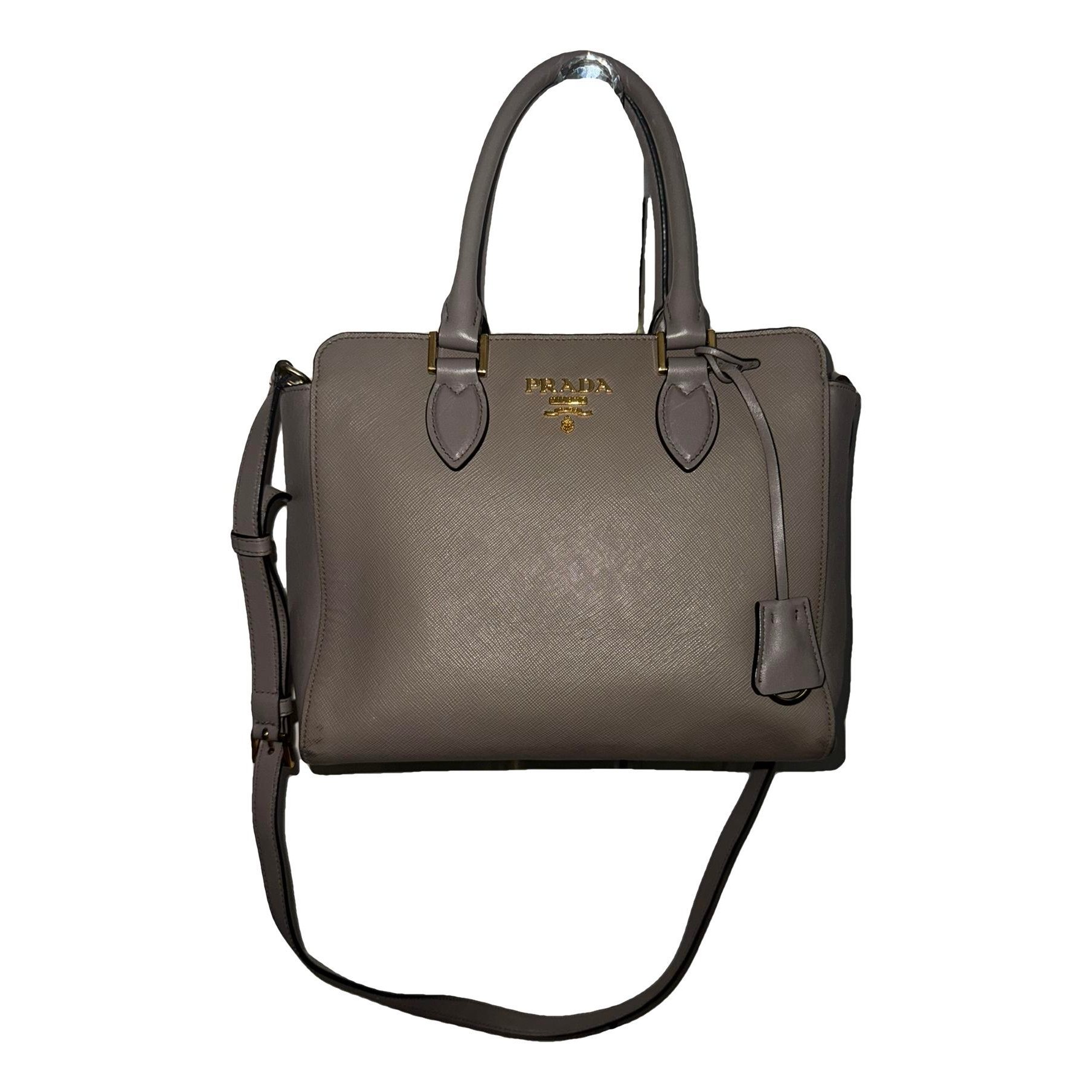 Double leather crossbody bag