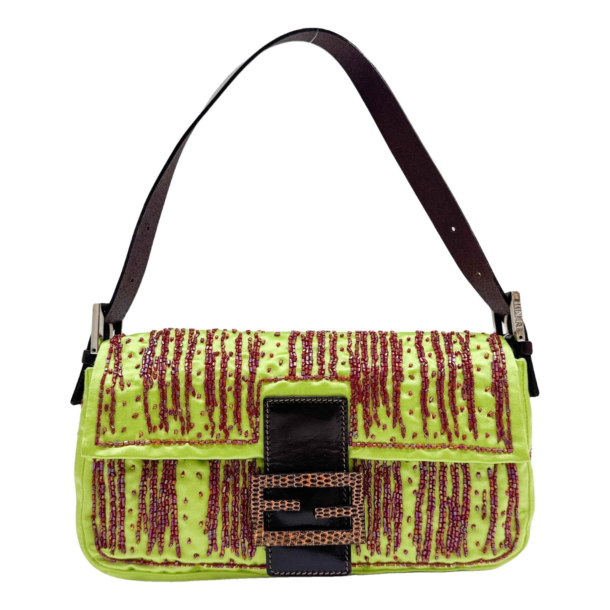 Baguette silk handbag