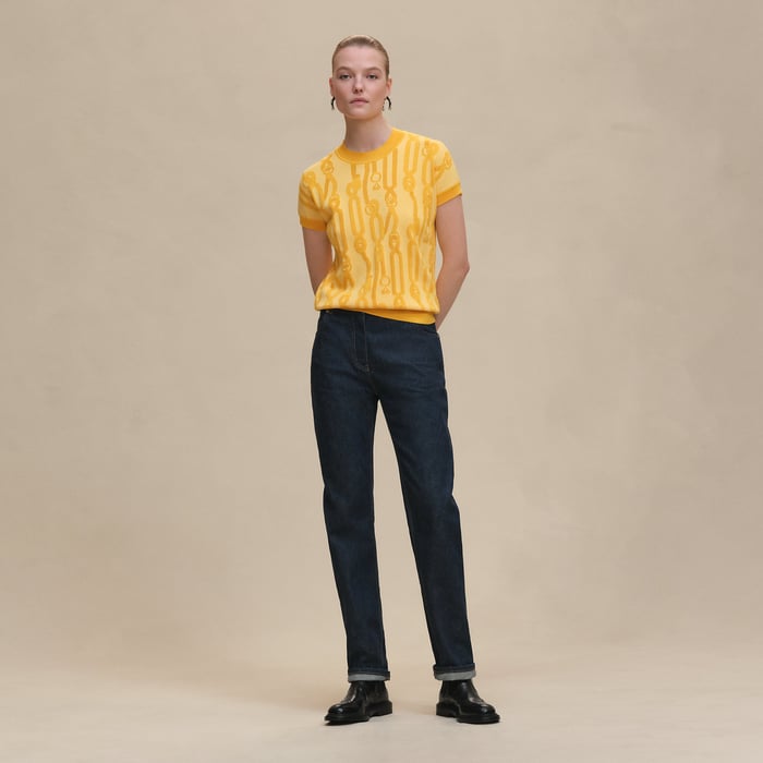Jaune Mimosa "Palefroi Remix" Short Sleeve Sweater
