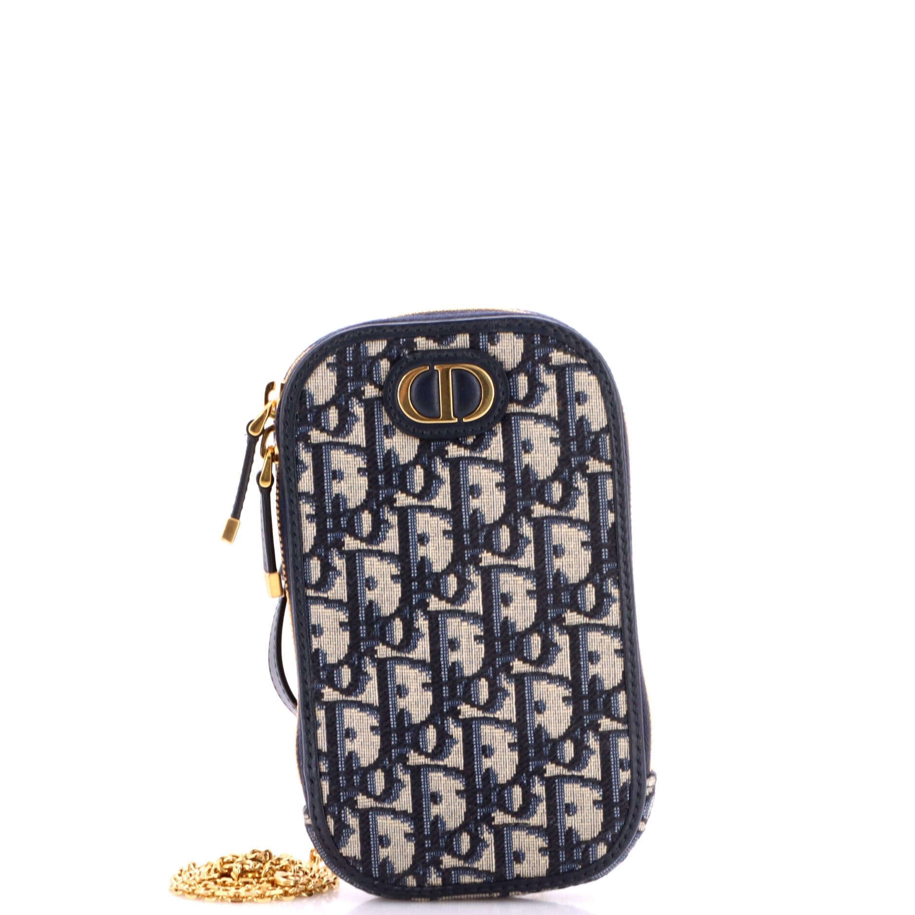 30 Montaigne Phone Holder on Chain Oblique Canvas