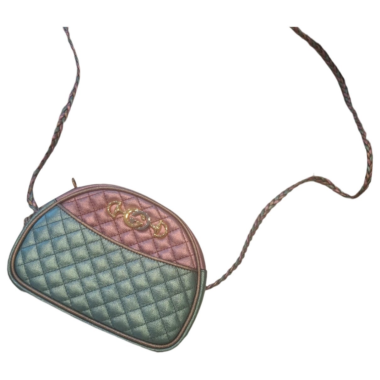 Laminated leather crossbody bag
