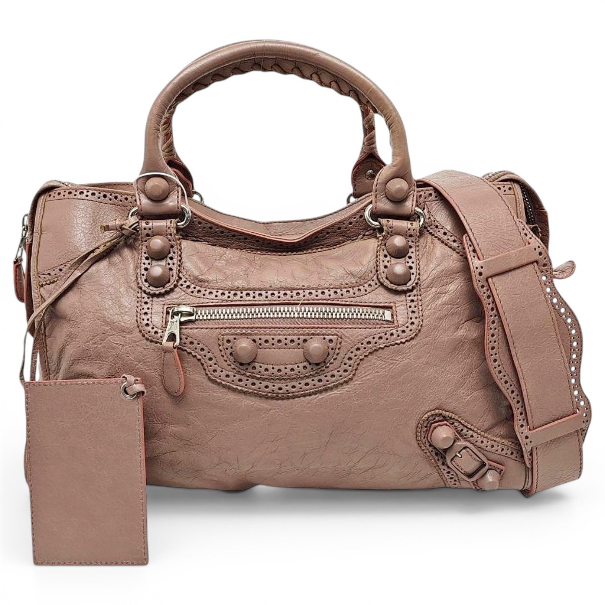 City leather handbag