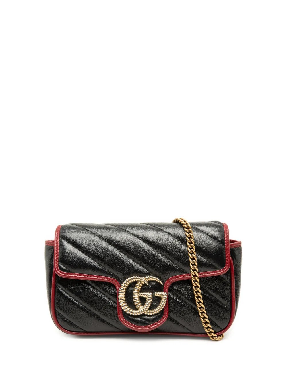 2016-2026 Super Mini GG Marmont Matelasse Leather Torchon Flap crossbody bag