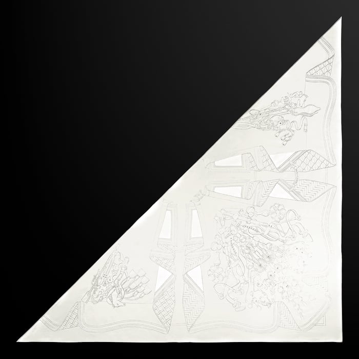 Ivoire Bouquets Sellier Embroidered Giant Triangle
