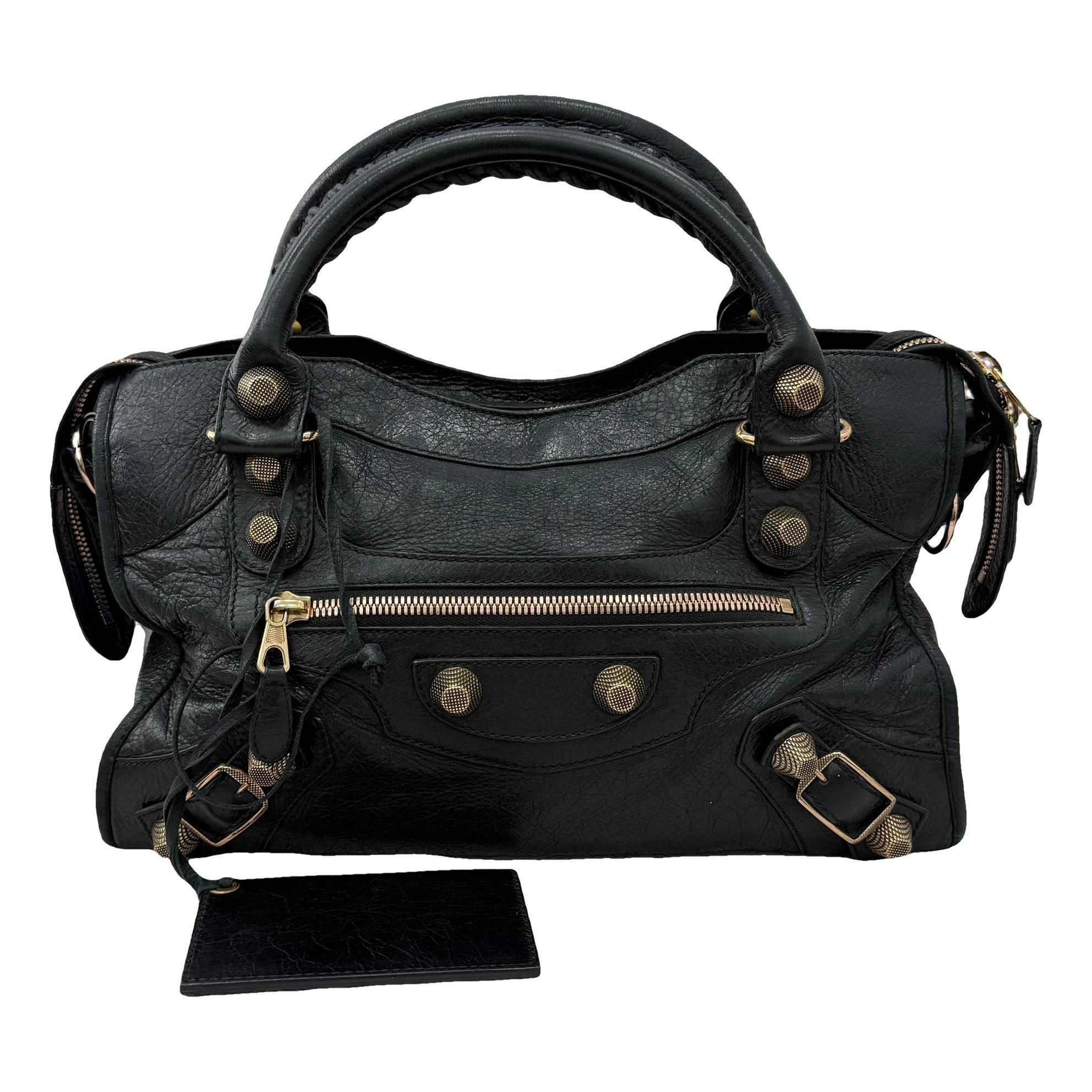 City leather handbag