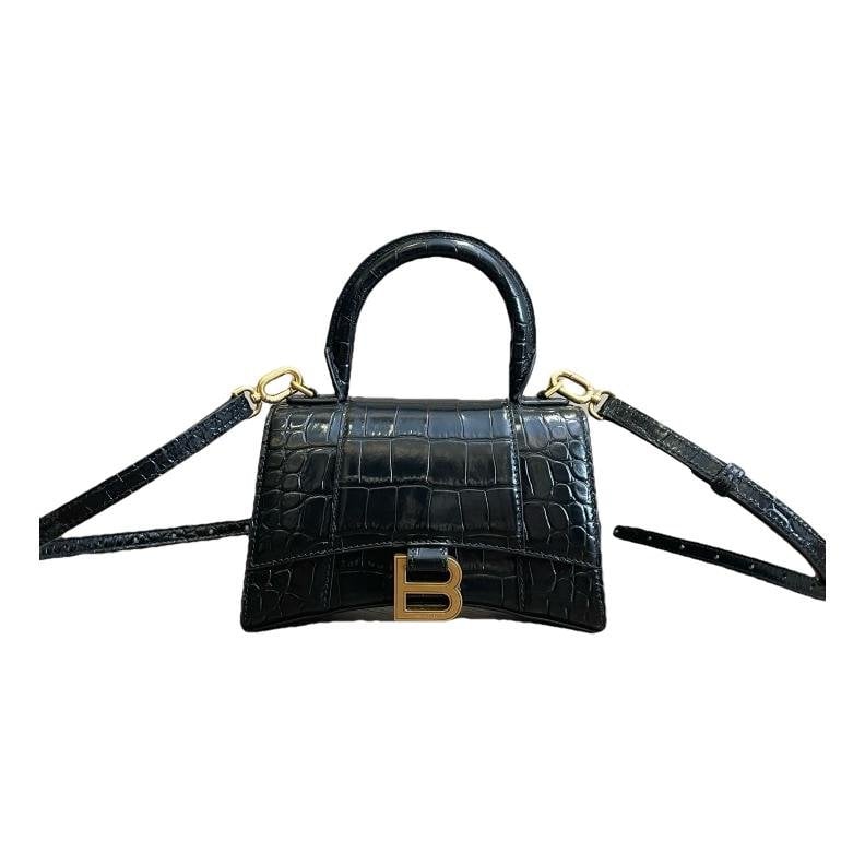 Hourglass leather handbag